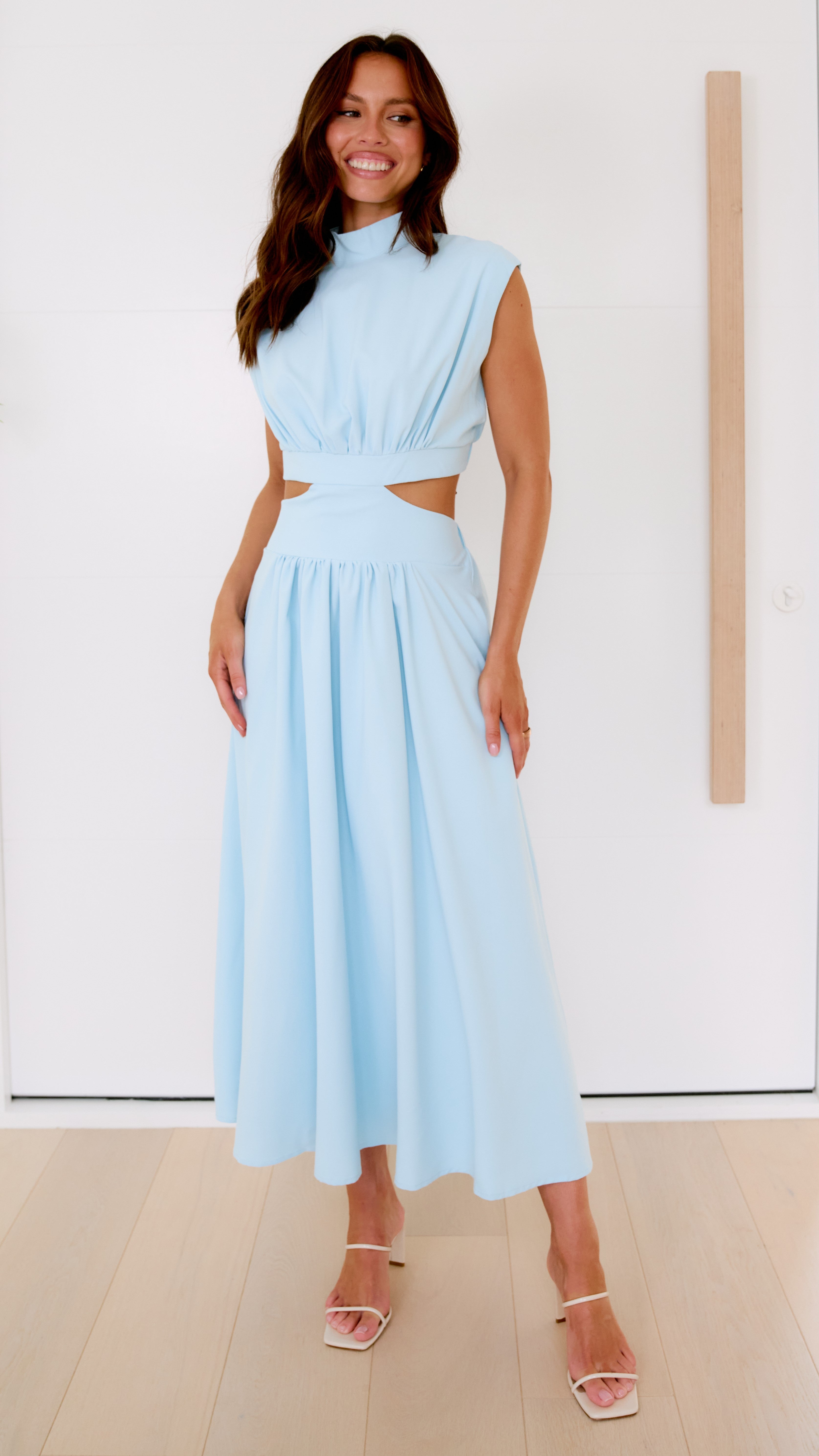 Maddison Midi Dress - Sky Blue Flowy Summer Dress for Women | Perfect for Beach Vacations, Brunch Dates & Outdoor Weddings