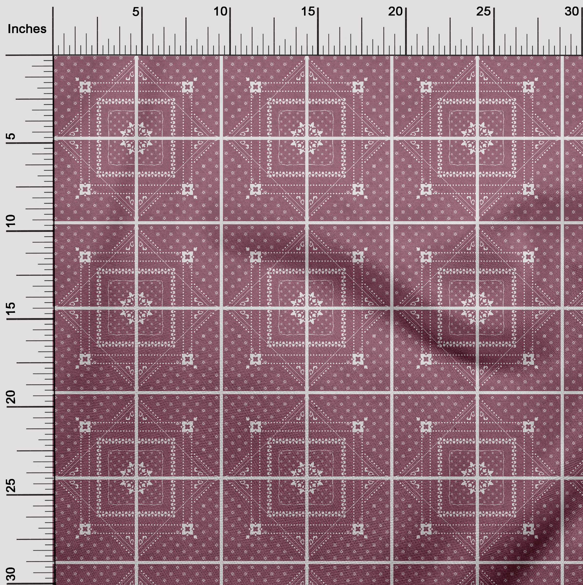 oneOone Viscose Chiffon Pink Fabric - 42 Inch Wide Asian Diamond Print Dress Material by The Yard | Perfect for DIY Dresses, Scarves & Home Decor