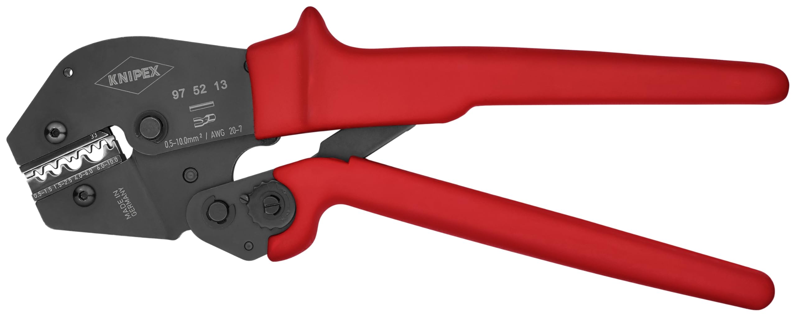 KNIPEX Crimping Pliers for Non-Insulated Cable Lugs - Professional Wire Terminal Crimper Tool for Electrical Wiring, Automotive & DIY Projects