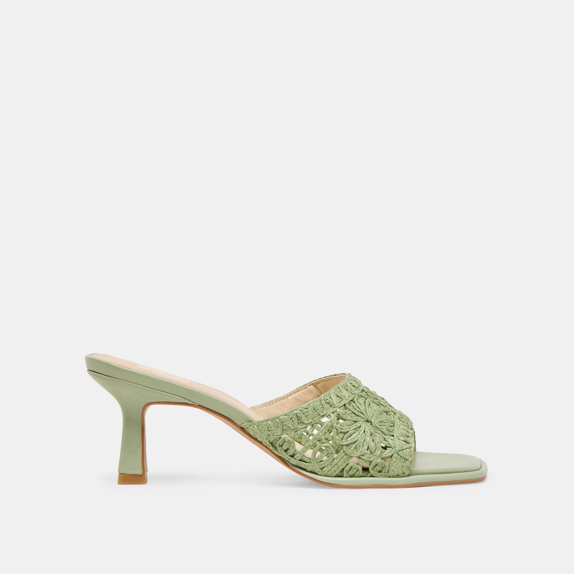MAYLAH Women's Sage Green Macrame Heels - Comfortable High Heel Sandals for Weddings, Parties & Summer Outfits