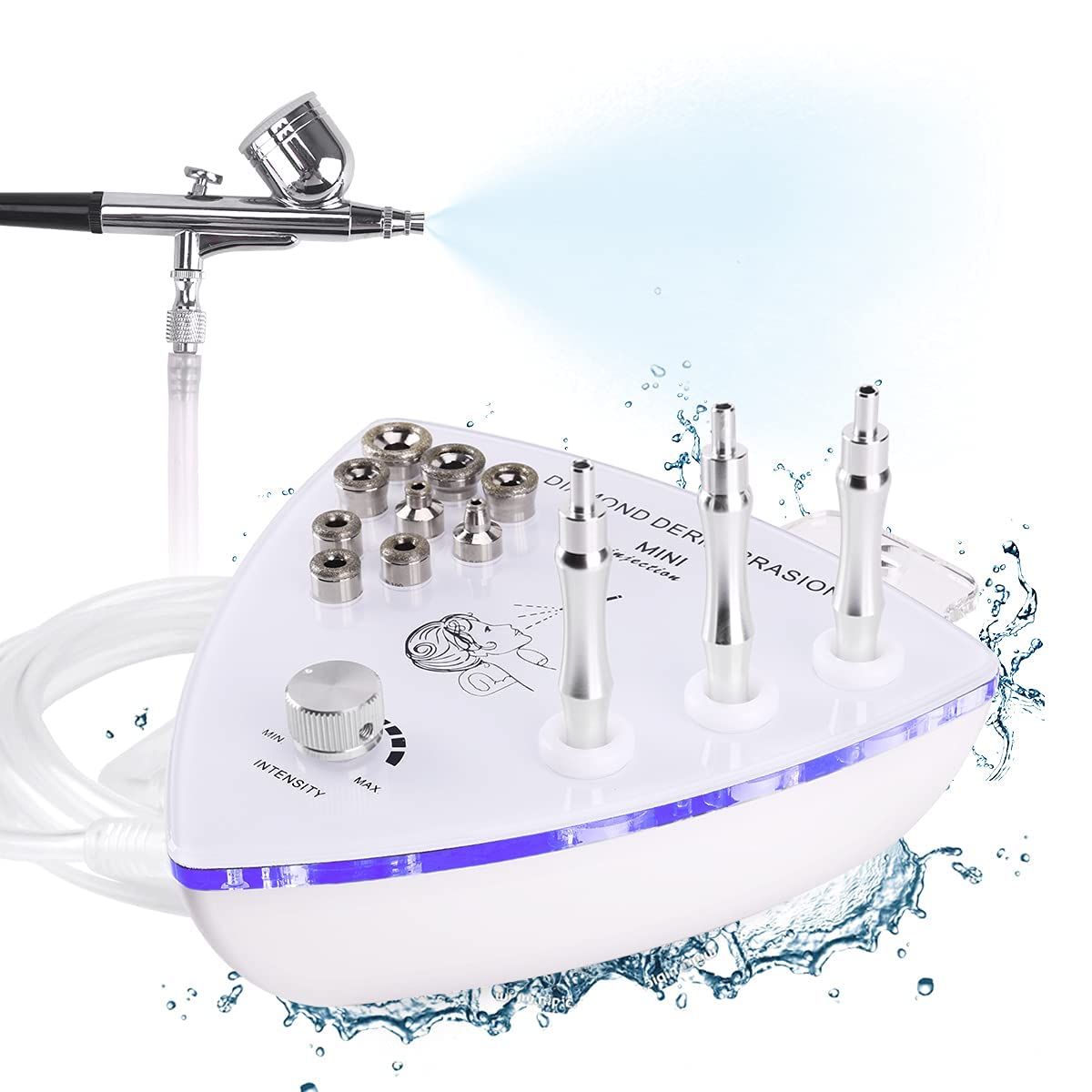 Professional Diamond Microdermabrasion Machine with Spray Gun - 65-68cmHg Suction Power for Deep Exfoliation & Skin Rejuvenation | Home Facial Care Device for Acne, Blackheads & Anti-Aging | Perfect for Spa Days & At-Home Skincare Routines