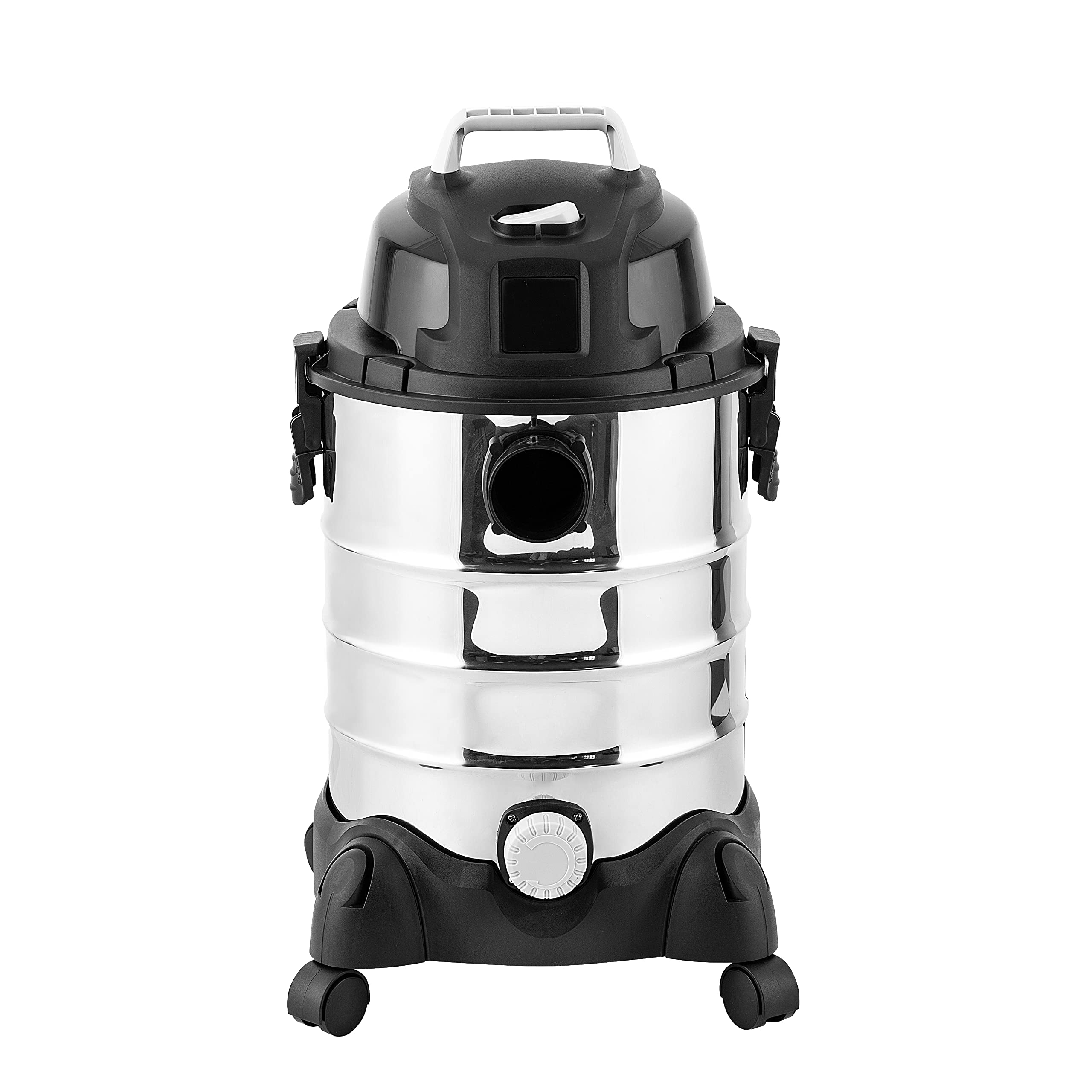 Amazon Basics 6 Gallon Wet Dry Vacuum Cleaner, 3.5 HP Stainless Steel Shop Vac - Grey/Black - Ideal for Garage, Workshop, and Home Cleaning