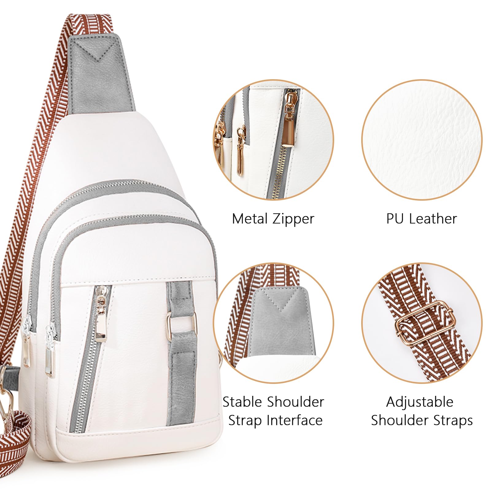 Stylish Women's Crossbody Bags - Genuine Leather Sling Bag for Travel, Work & Daily Use | Perfect Mother's Day, Birthday Gift for Mom & Wife | Compact Fanny Pack with Adjustable Strap