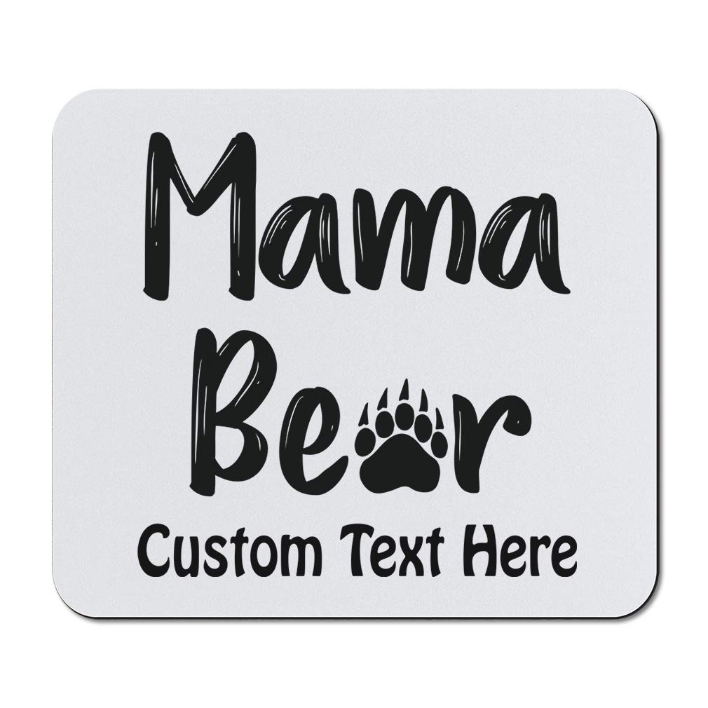 Personalized Mother's Day Mouse Pad for Mom - Premium Neoprene Square Desk Mat for Office, Gaming & Computer Workstations - Custom Text Gift for Mama Bear
