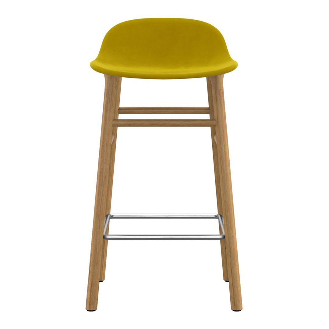 Modern Upholstered Counter Stool with Wooden Legs - Comfortable Bar Stool for Kitchen Island, Breakfast Nook & Home Decor