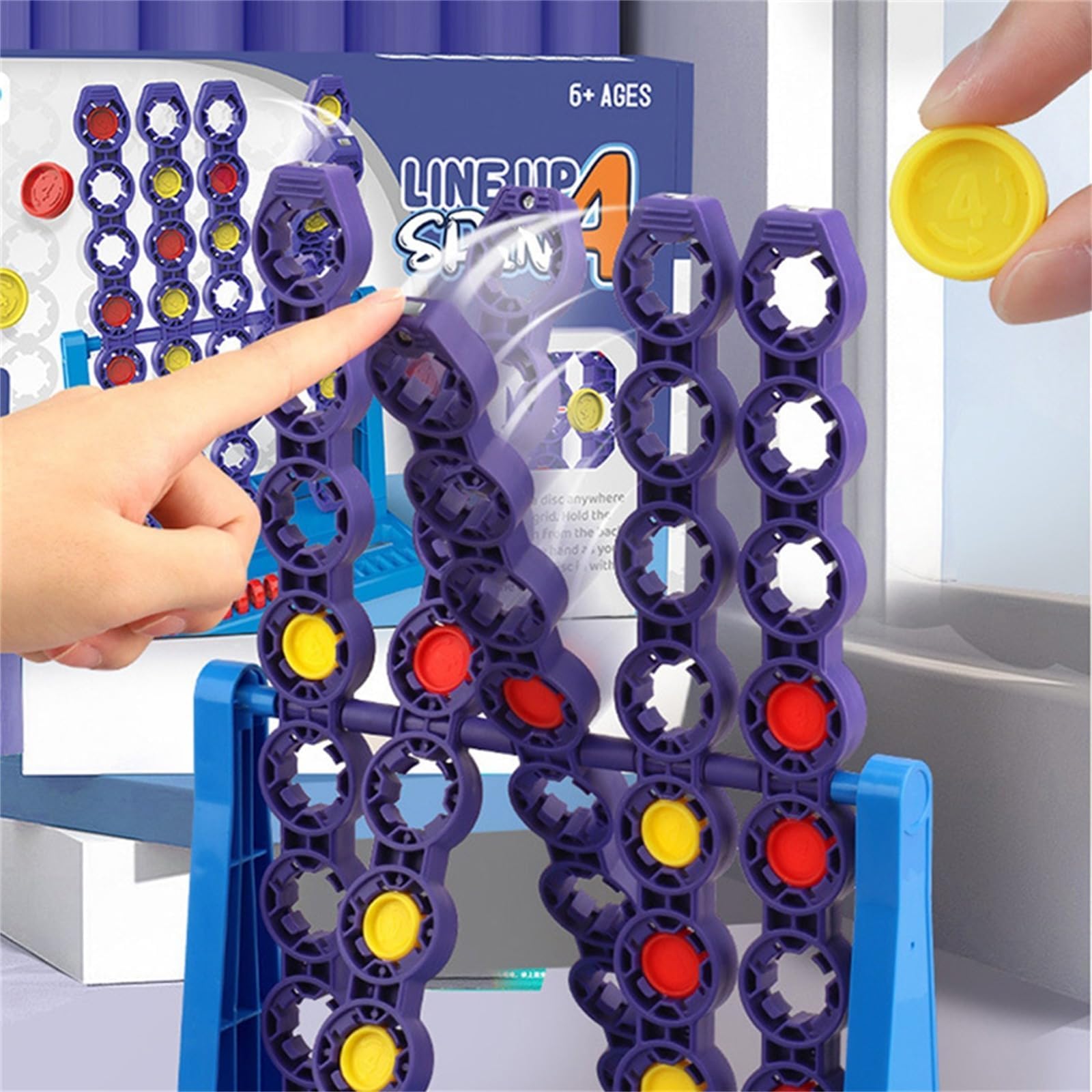 Connect Spin Game & 4 To Score Board Game Set - Fun Strategy Table Games for Kids and Adults - Perfect for Family Game Nights, Birthday Parties and Indoor Activities