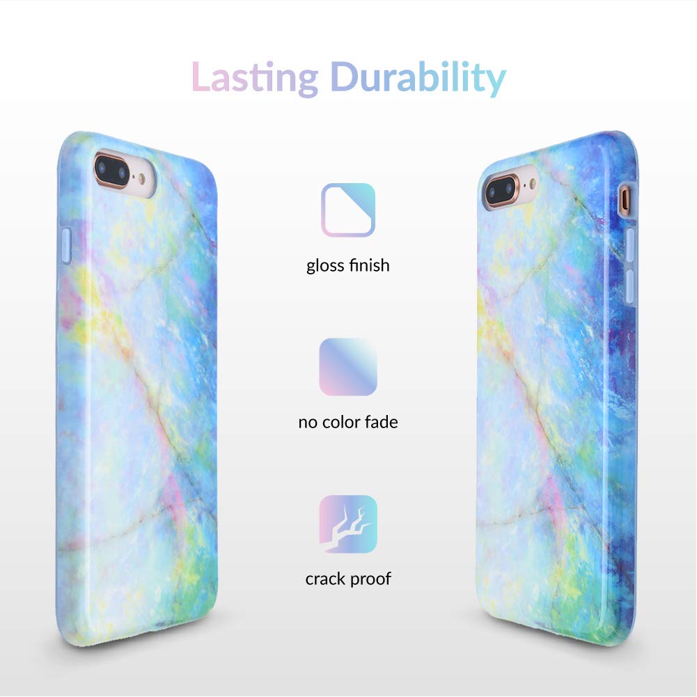 VELVET CAVIAR iPhone 8 Plus/7 Plus Case - Opal Blue Marble Protective Phone Cover for Women | Shockproof Slim Design for Everyday Use, Work & Travel