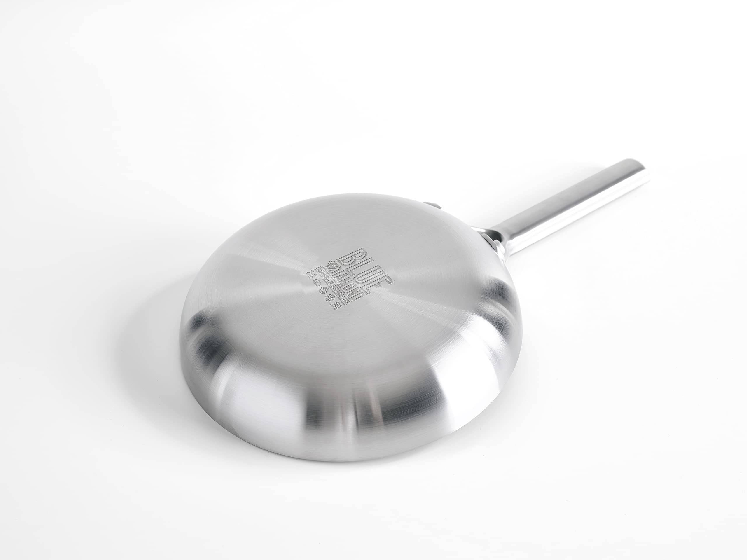 Blue Diamond Tri-Ply Stainless Steel Ceramic Nonstick Cookware Set - 6 Piece Pots and Pans, PFAS-Free, Multi-Clad, Induction Compatible, Dishwasher & Oven Safe (Silver) - Perfect for Sauteing, Boiling & Frying in Modern Kitchens