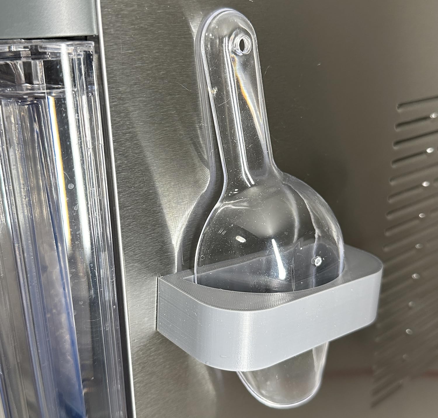 Stainless Steel Magnetic Ice Scoop Holder for GE Opal Nugget Ice Maker - Strong Fridge Mount for Easy Access in Kitchen, Bar, RV & Outdoor Use