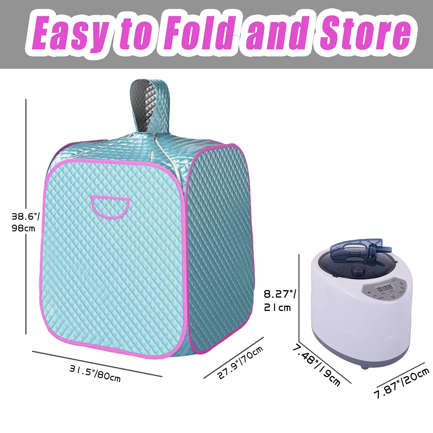 Portable Folding Steam Sauna Room - 2L Home Spa with Remote Control for Weight Loss & Detox | Mobile Personal Sauna for Relaxation, Muscle Recovery & Home Wellness