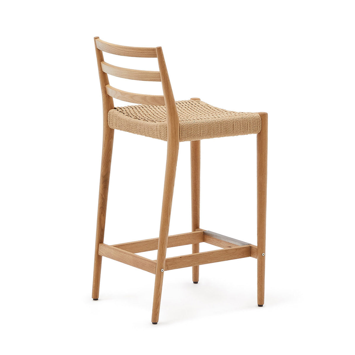 Kave Home Analy Stool - Modern Bar Stool with Metal Frame & Wooden Seat - Perfect for Kitchen Island, Breakfast Bar & Home Decor