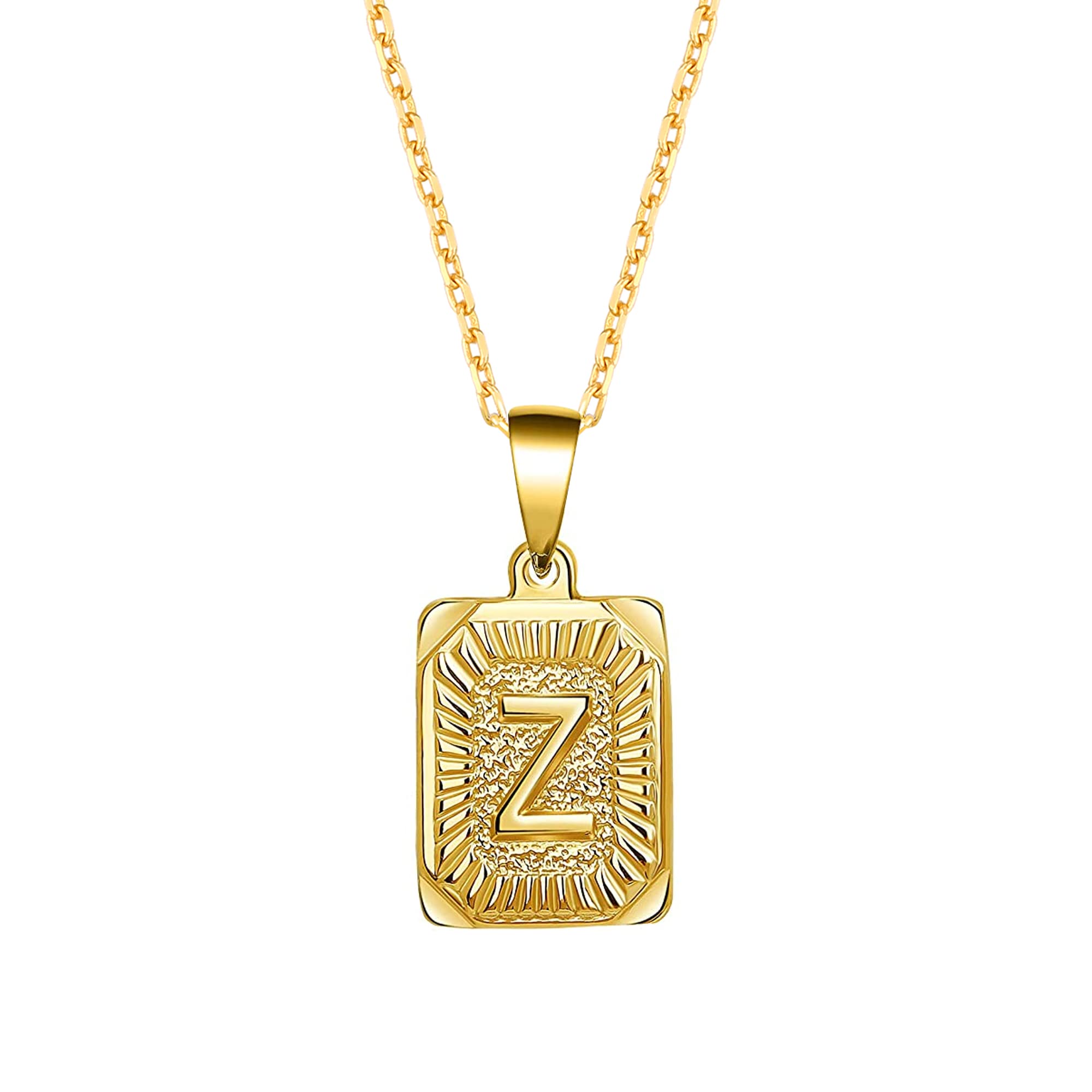 14K Solid Gold Initial Necklace for Women - Personalized Alphabet Pendant Jewelry with 18