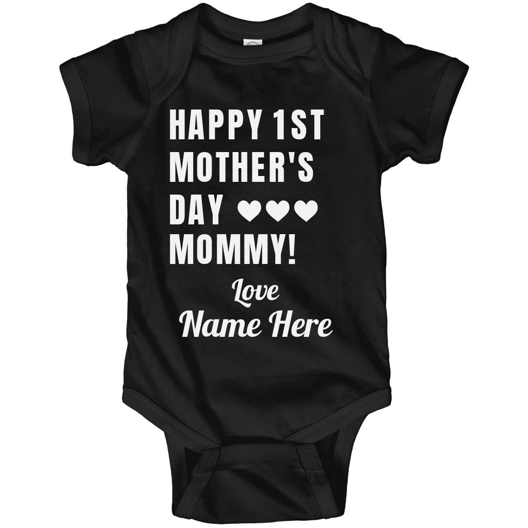 Custom First Mother's Day Bodysuit - Personalized Baby Onesie for New Moms | Perfect for Photo Shoots, Baby Showers & Special Occasions