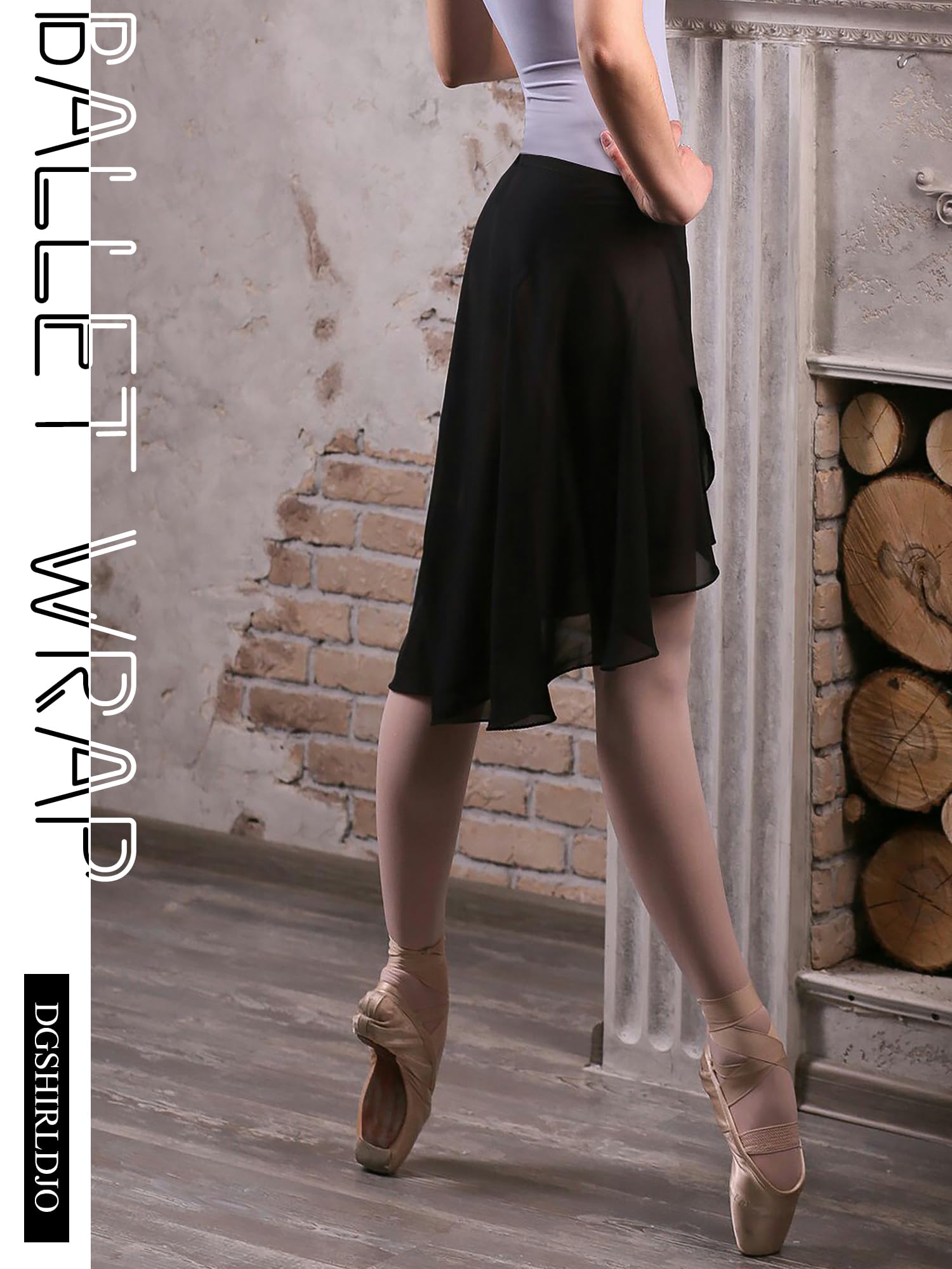 Elegant Ballet Wrap Skirt - Soft Chiffon Pull-on Dance Skirt with Elastic Waist for Women & Girls - Perfect for Ballet Class, Dance Practice, and Performance Costumes