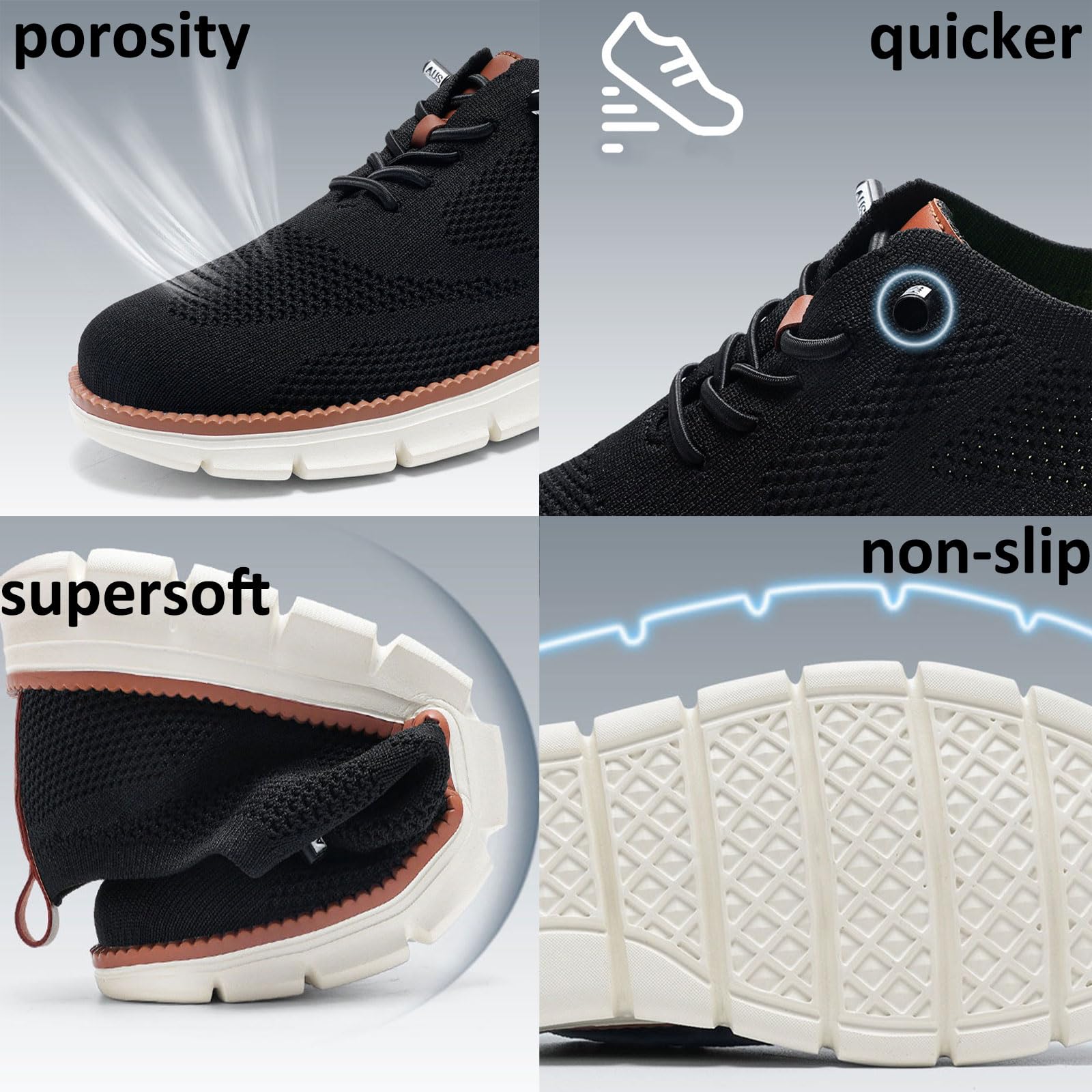 Men's Wearbreeze Shoes - Breathable Mesh Dress Shoes for Wide Feet | Comfortable Urban Walking & Office Wear