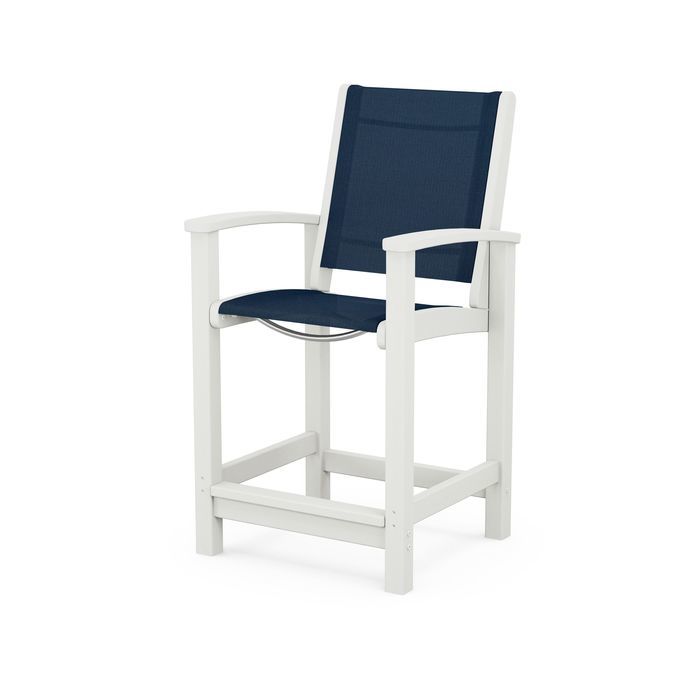 POLYWOOD Coastal Counter Chair - Durable Outdoor Bar Stool for Patio, Deck & Poolside - Weather-Resistant & Low Maintenance