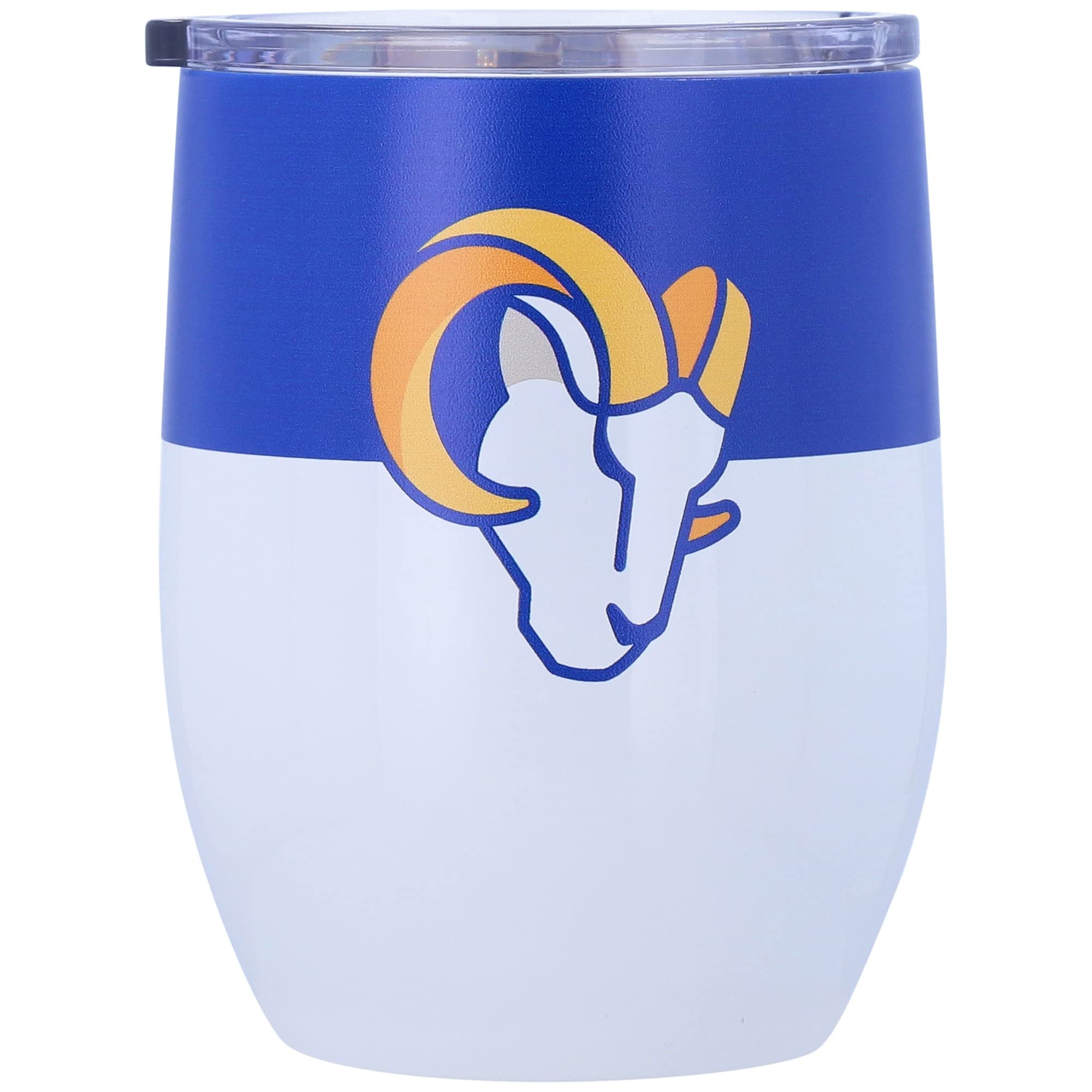 Logobrands NFL 16oz Colorblock Stainless Steel Curved Tumbler with Lid & Straw - Insulated Travel Mug for Football Games, Office & Outdoor Activities