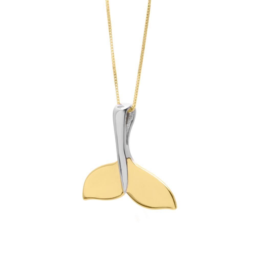 10K Gold Whale Tail Pendant Necklace for Women - Elegant Layering Jewelry Gift for Birthday, Anniversary & Everyday Wear