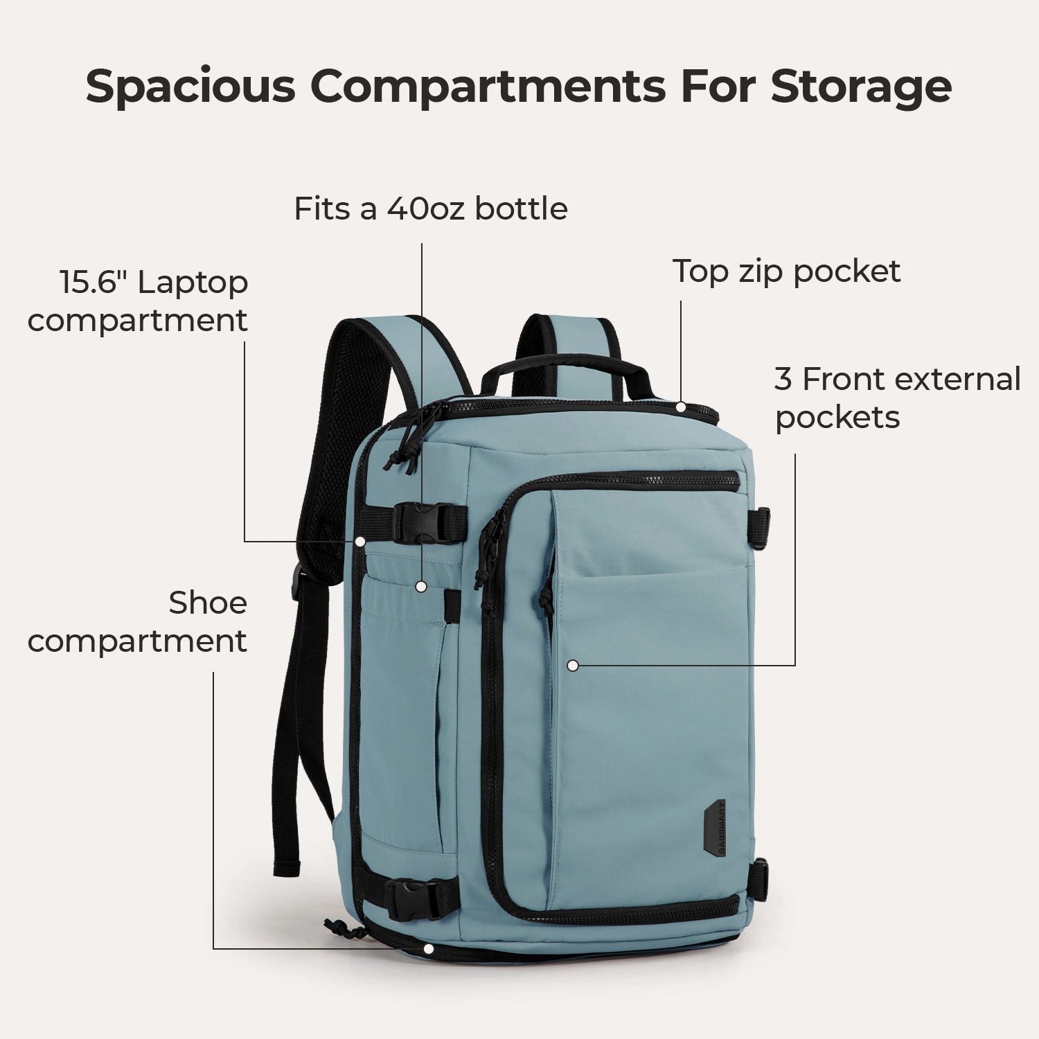 Blast Travel Backpack - Lightweight Waterproof Carry-On Backpack for Men & Women - Perfect for Airplane, Hiking, Camping & Daily Commute