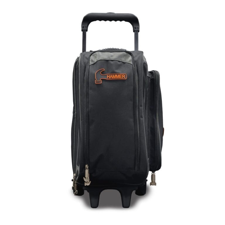Premium Black & Grey 2 Ball Double Roller Bowling Bag - Heavy Duty Bowling Accessories for League & Tournament Players - Perfect for Travel & Storage