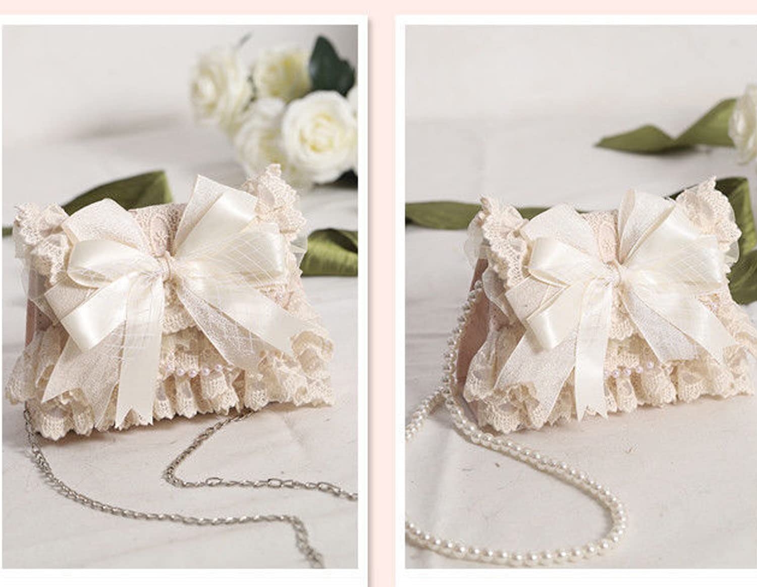 JIAJIA B01 Women's Envelope Clutch Purse with Tassel & Lace Flower Design - Elegant Wedding, Evening & Party Handbag for Special Occasions