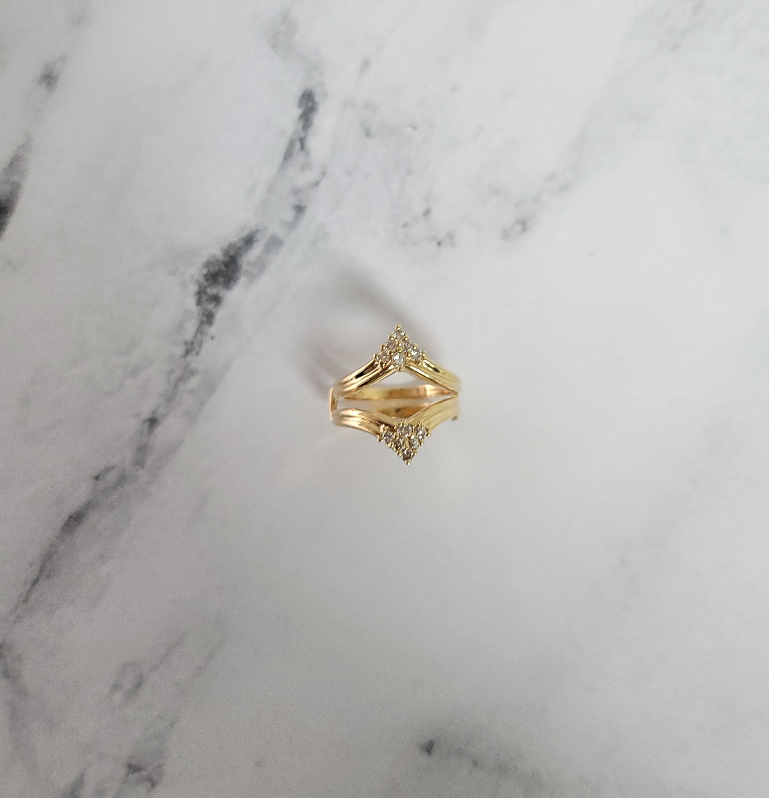 Elegant Diamond Cluster Ring Guard Enhancer - Perfect for Wedding Bands & Engagement Rings | Stackable Jewelry for Special Occasions