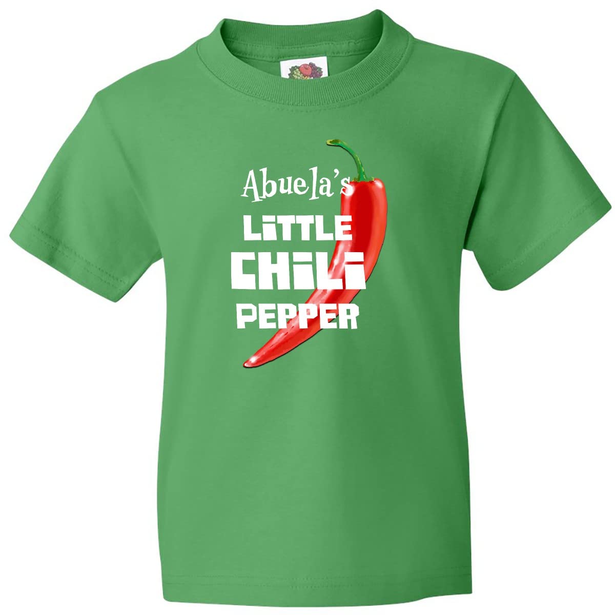 Inktastic Abuela's Little Chili Pepper Youth T-Shirt | Cute Hispanic Grandma Gift | Comfortable Cotton Kids Tee for Family Gatherings & Cultural Celebrations