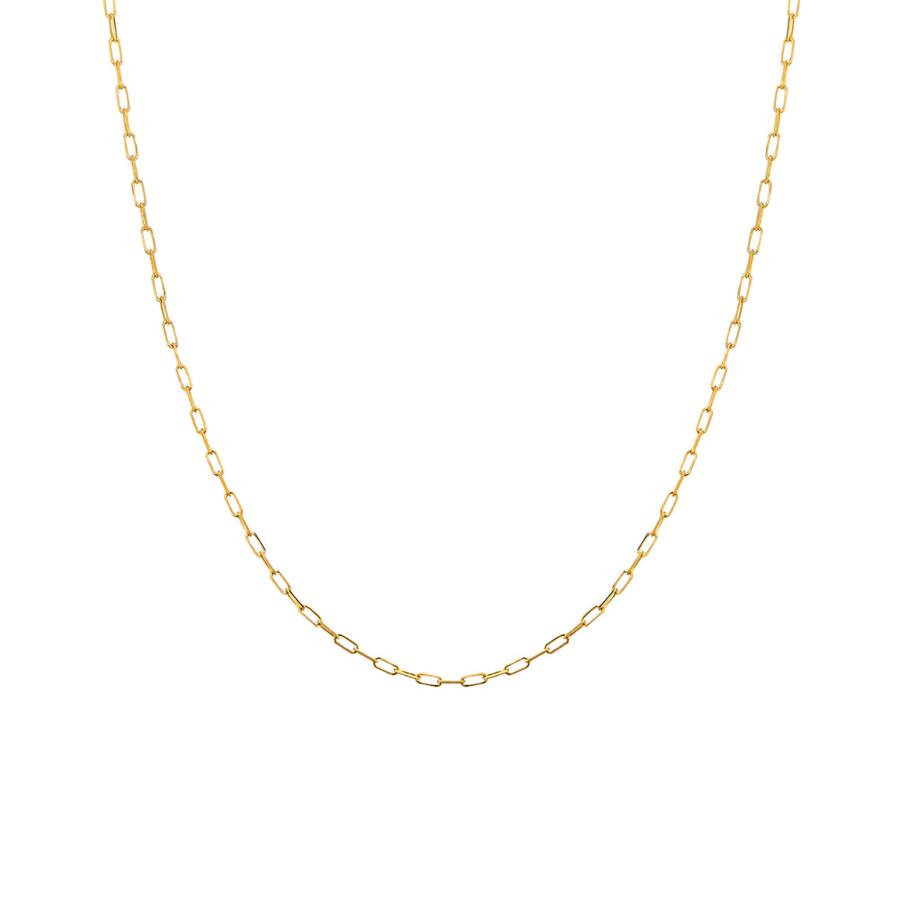 14K Yellow Gold Paperclip Chain Necklace for Women - Dainty Layering Necklace, Minimalist Jewelry Gift for Her - Perfect for Everyday Wear, Layering & Special Occasions
