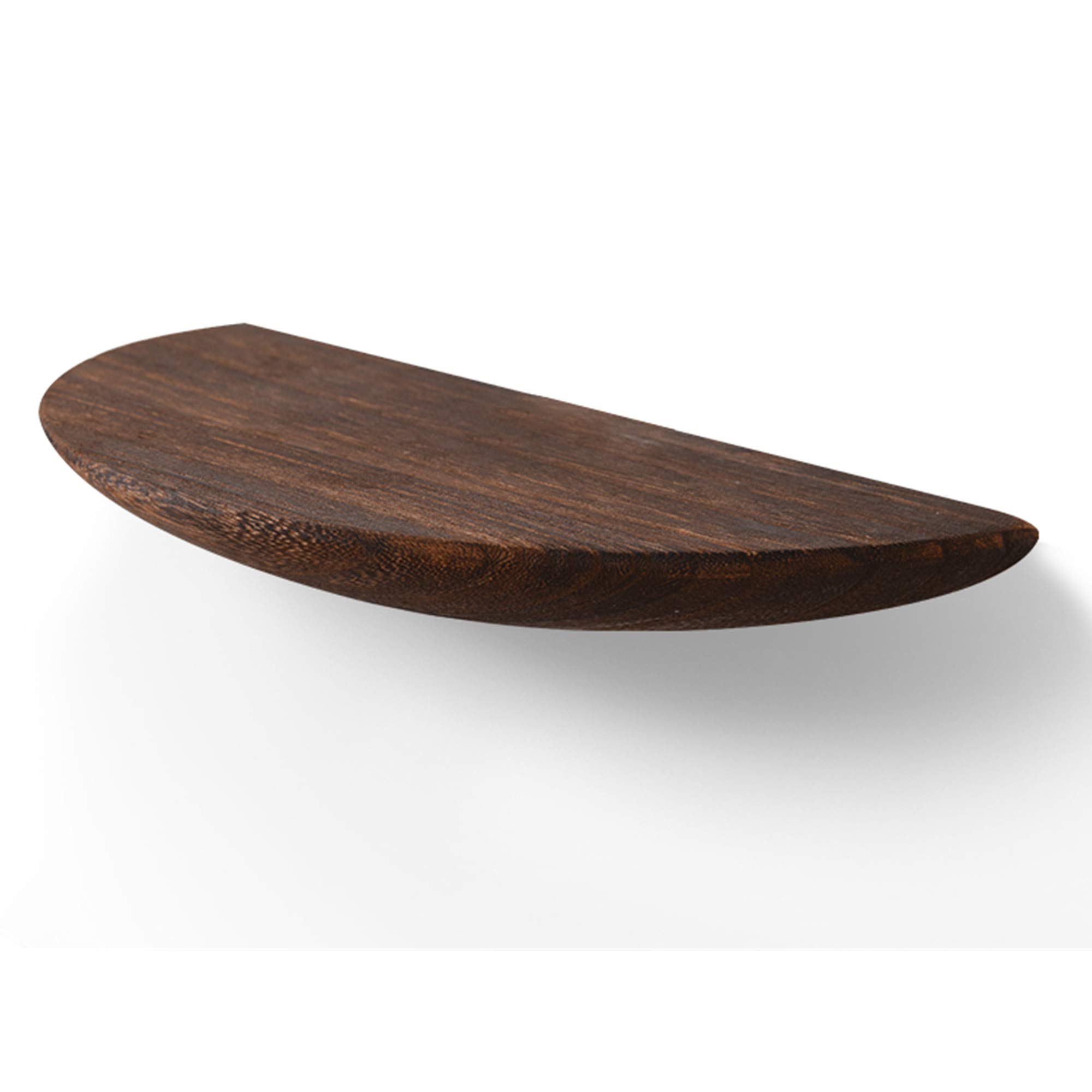 Solid Wood Floating Shelves - Wall Mounted Semi-Circle Shelf for Home Decor, Display Ledge & Storage Rack - Large Brown Wooden Shelves for Living Room, Bedroom, Kitchen & Office Organization