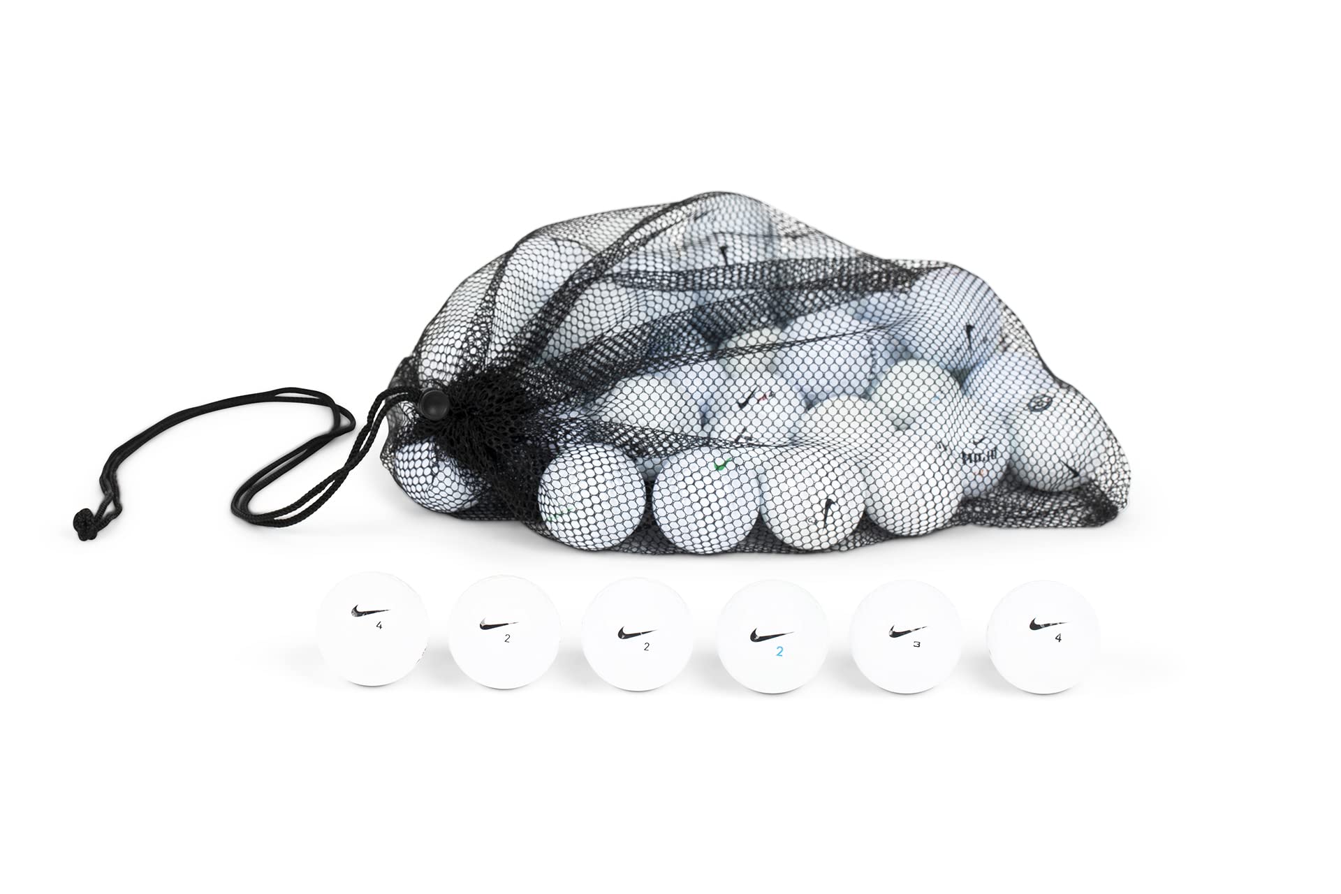 Recycled & Used Nike Golf Balls - Clean Green Golf Ball Mix in Good Condition with Mesh Carrying Bag | Perfect for Practice, Driving Range & Eco-Friendly Golfing