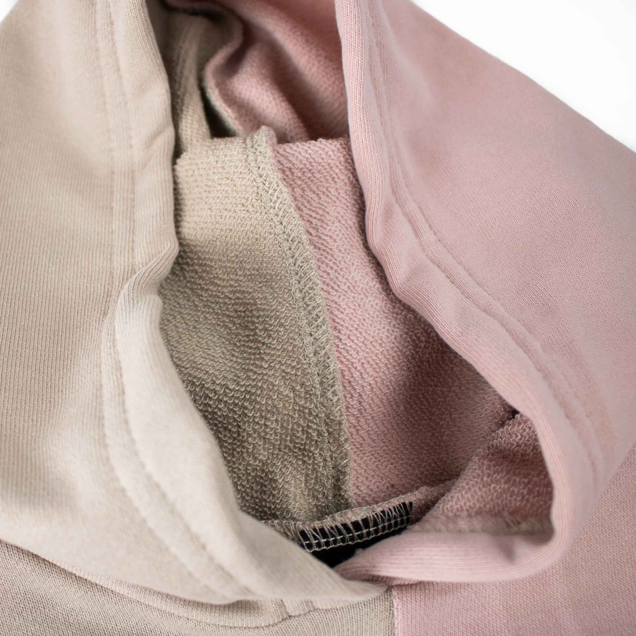 Two Tone Hoodie for Women - Pink Lemonade & Beige Pullover Sweatshirt | Casual Streetwear, Loungewear, Gym Outfit