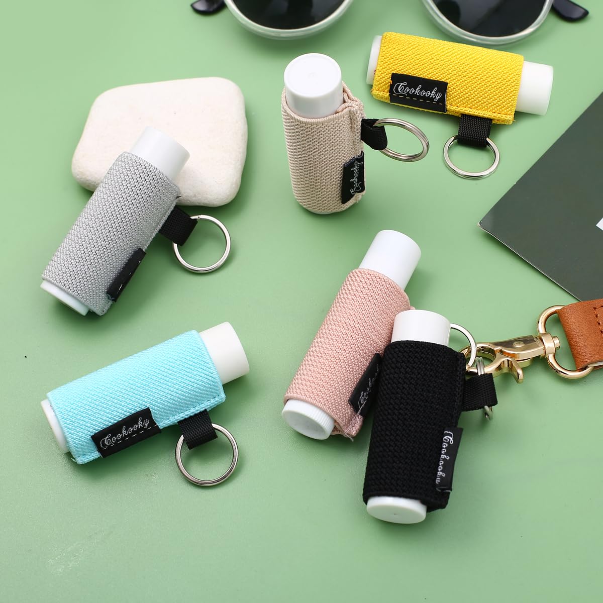 Cute Minimalist Lip Balm Keychain Holder - Chapstick Holder for Keys, Purse & Backpack - Perfect for Travel, Hiking & Daily Use