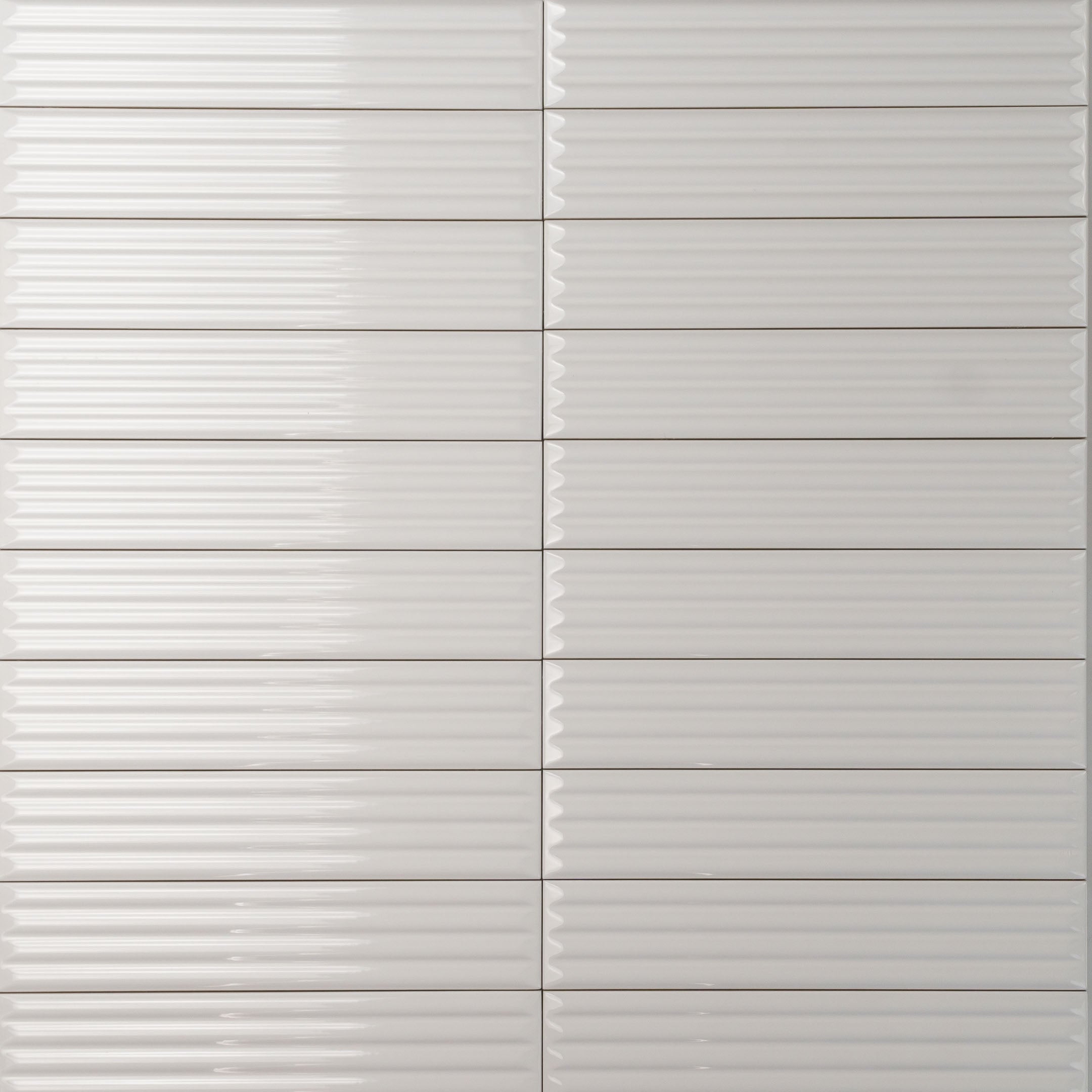 2x10 Inch 3D Fluted Subway Wall Tile - Textured Ceramic Backsplash for Kitchen & Bathroom - Orange County Style Home Decor