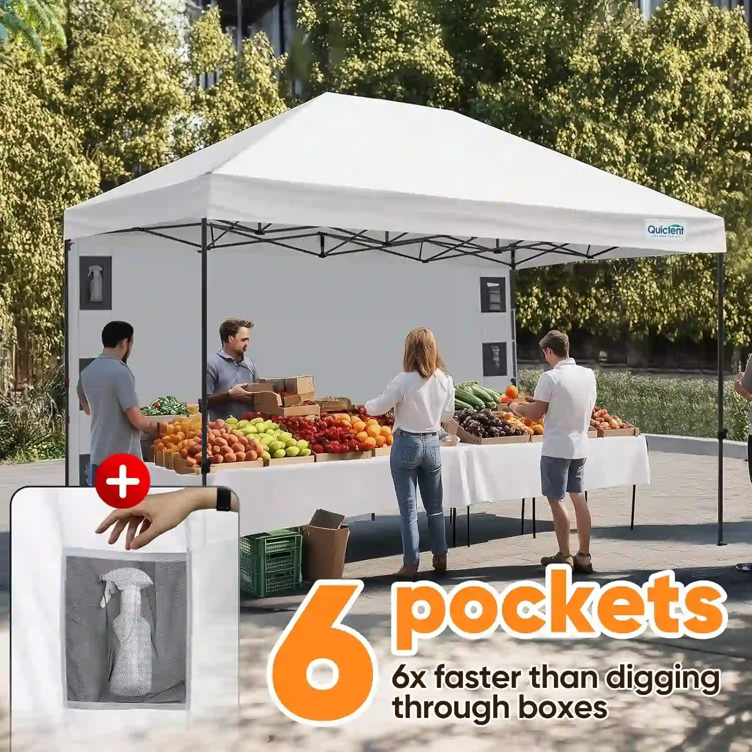 Heavy Duty Commercial Pop Up Canopy Tent - Waterproof Instant Shelter for Outdoor Events, Parties, Markets & Camping