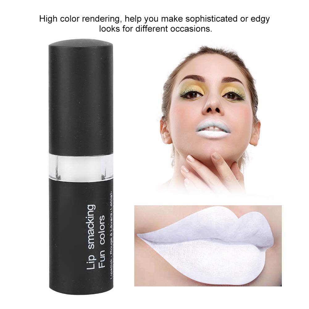 Vampire Matte Lipstick - Long Lasting White Lipstick for Halloween, Cosplay & Gothic Makeup | Waterproof Retro Lipstick for Party, Masquerade & Theatrical Performances (Shade 03# White)