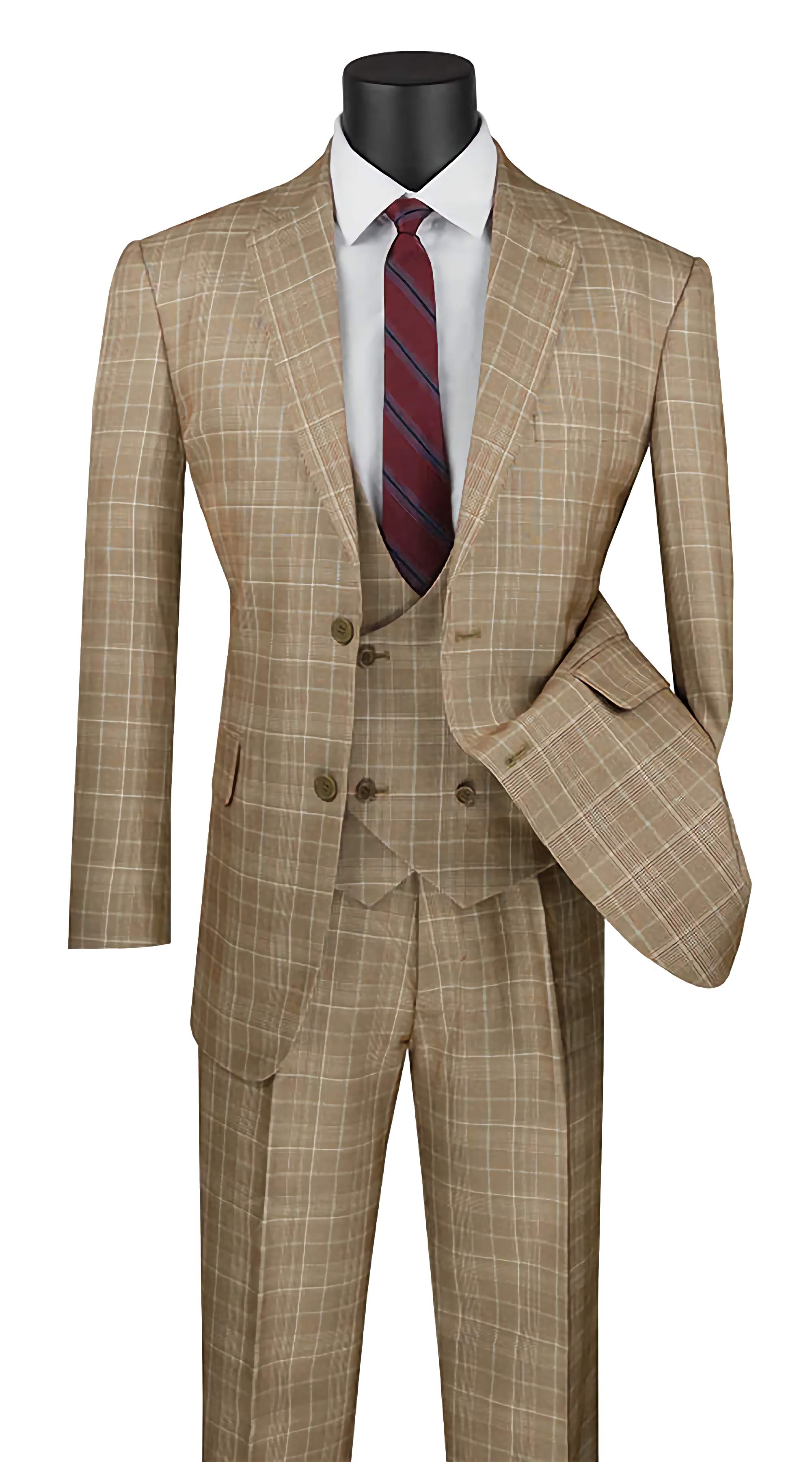 Premium Regular Fit 3-Piece Suit in Camel Color | Men's Business Formal Attire for Weddings, Office & Special Occasions