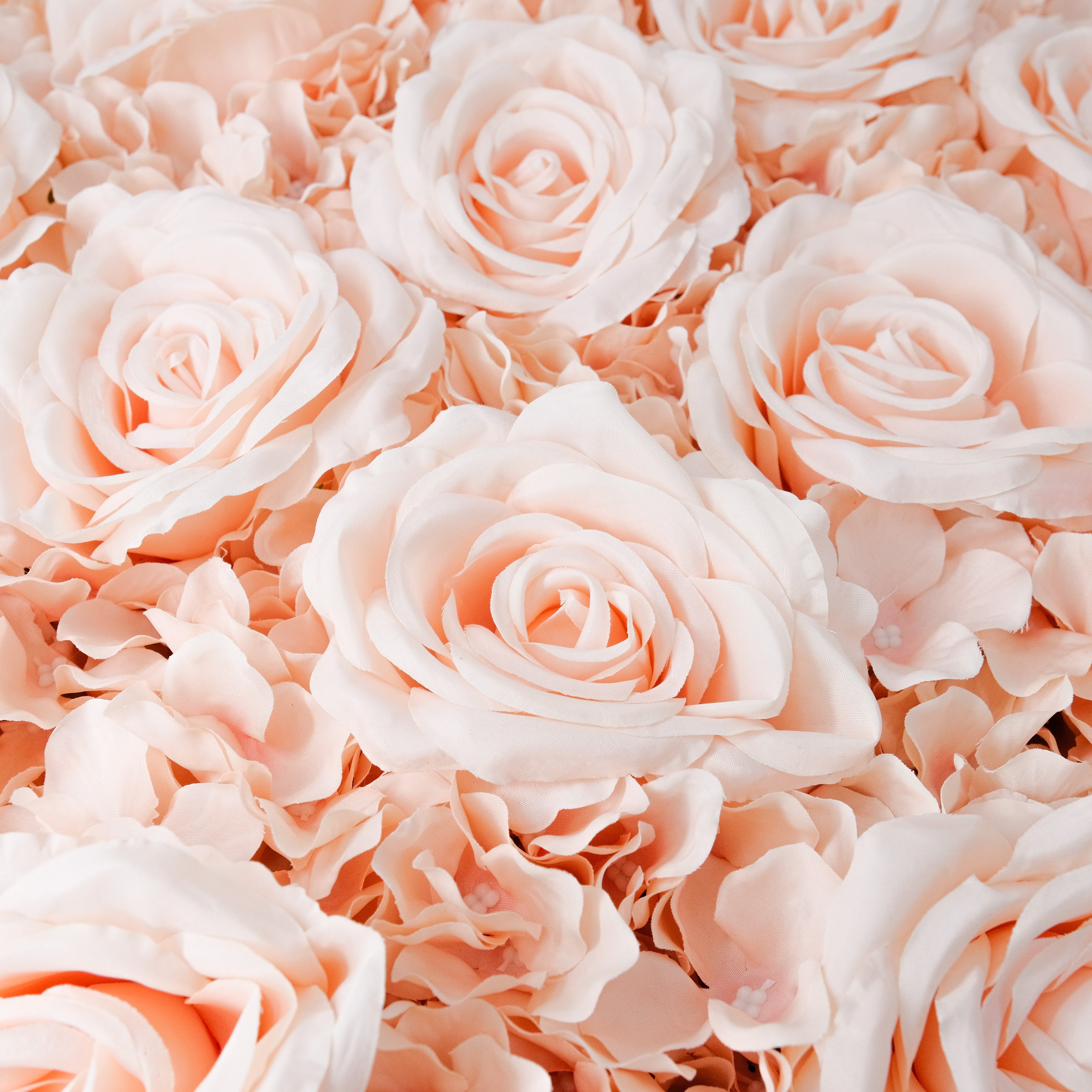 8 Panels Artificial Peach Flower Wall Decor - 50x50cm Peach Blossom Backdrop for Home, Wedding, Party & Photo Studio Decoration