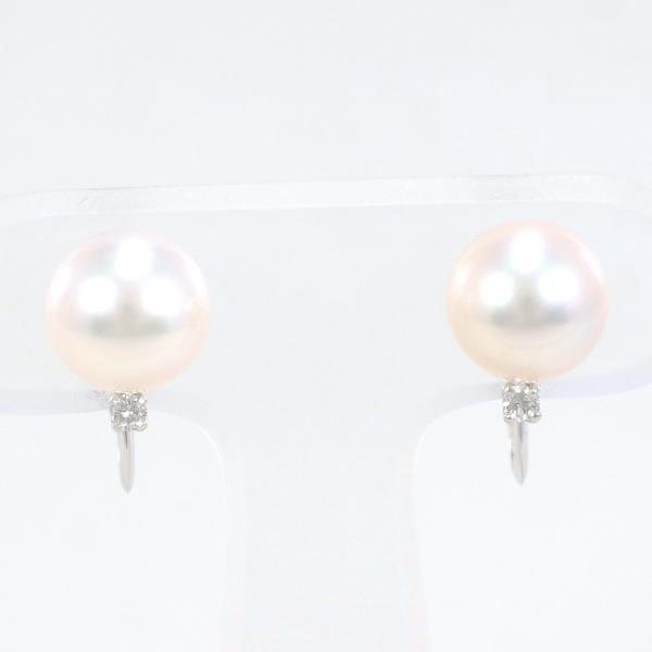14K White Gold Pearl and Diamond Stud Earrings for Women - Elegant Jewelry Gift for Wedding, Anniversary, and Special Occasions