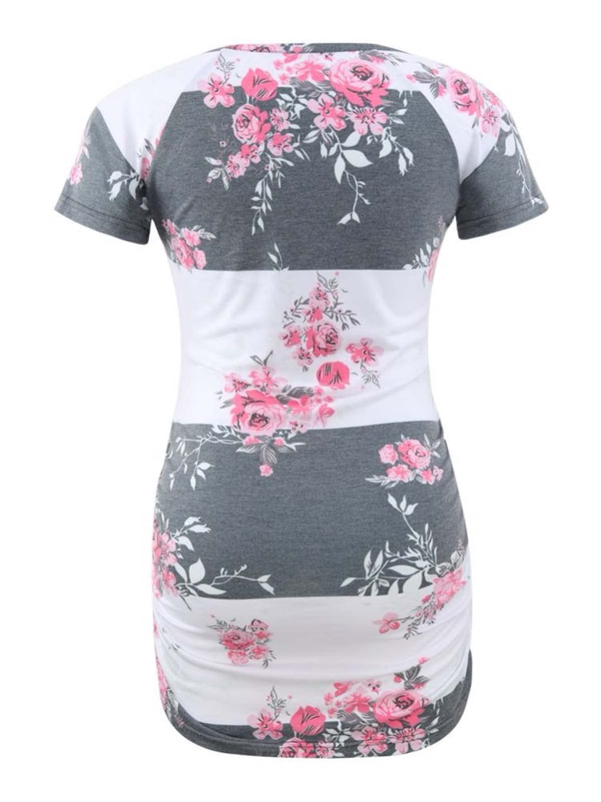 BBHoping Women's Maternity Tops - Short & Long Sleeve Baseball Crew Neck Pregnancy Shirts with Side Ruched Design | Comfortable for Daily Wear, Work & Maternity Photos