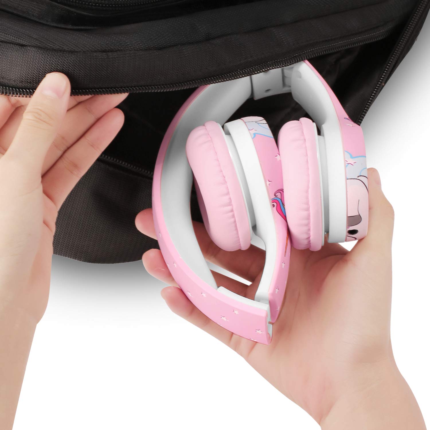 NENOS Kids Headphones with Volume Limiter - Safe Toddler Headphones for Boys & Girls - Cute Unicorn Design for School, Travel & Home Use