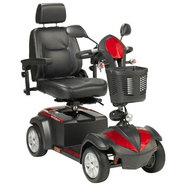 Drive Medical Ventura DLX Deluxe 4 Wheel Mobility Scooter - Lightweight Electric Scooter for Adults & Seniors - Indoor/Outdoor Use for Shopping, Travel & Daily Activities