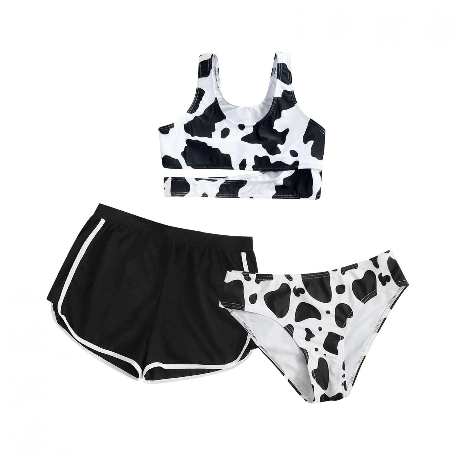 **Toddler Girls Summer Outfit Set - Cute Cow Print Top & Shorts for Baby Girls | Playtime, Daycare & Outdoor Activities**