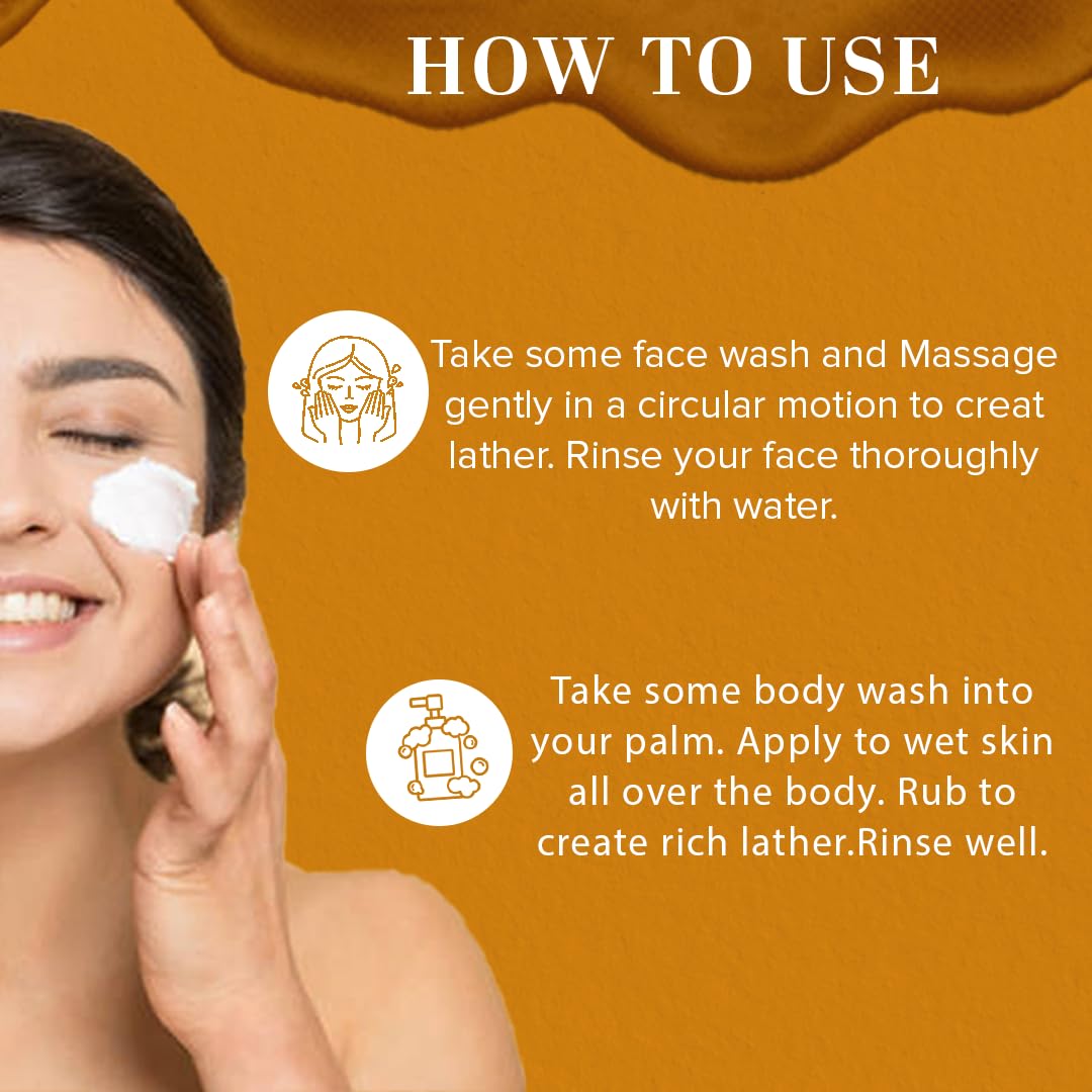 Khadi Natural Orange & Lemongrass Face Wash & Body Wash Combo (210ml Each) - Detoxifies, Cleanses Skin & Regulates Oil Production | SLS & Paraben Free | Perfect for Daily Skincare Routine & Refreshing Morning Showers