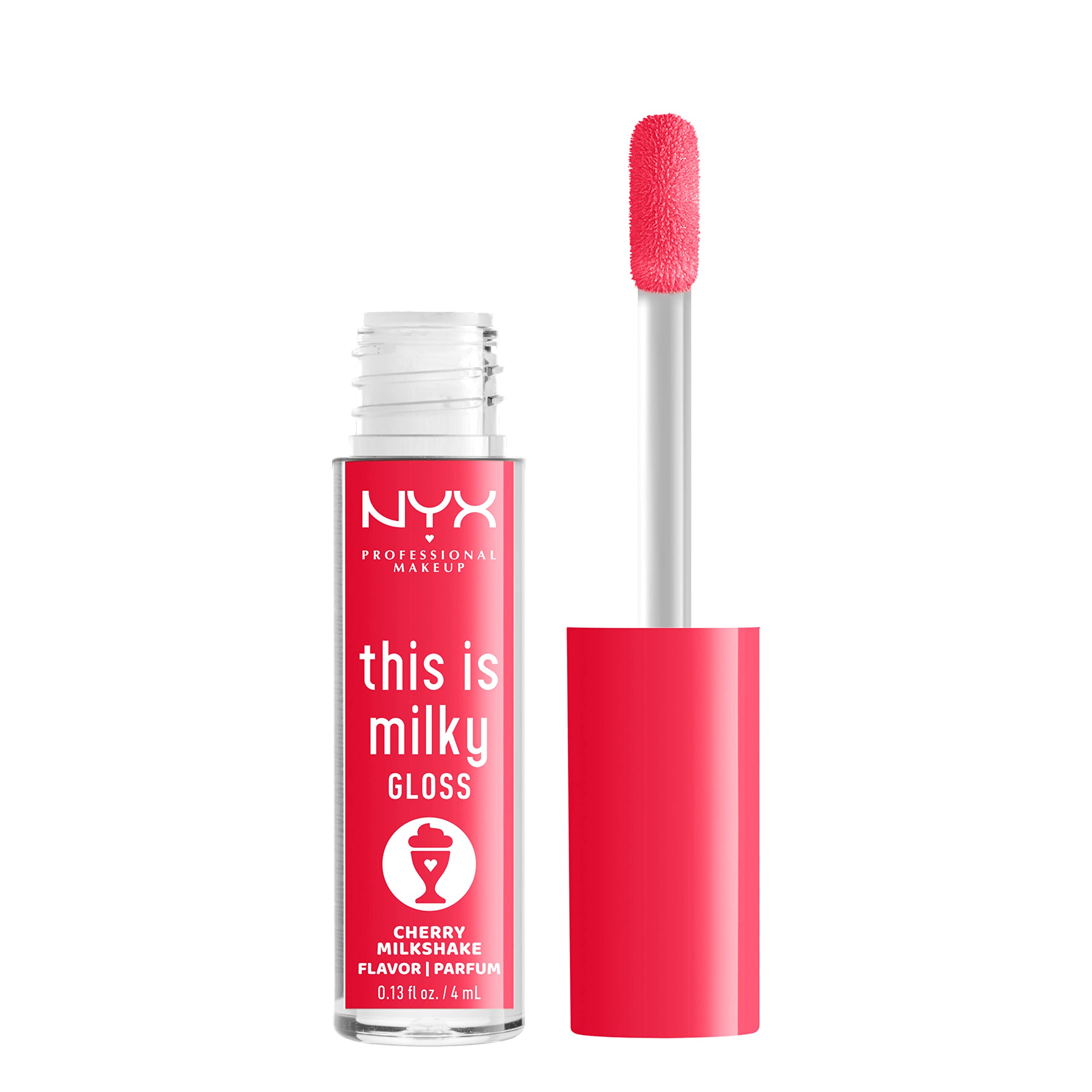NYX PROFESSIONAL MAKEUP This Is Milky Gloss - 12 Hour Hydrating Vegan Lip Gloss in Cherry Milkshake (Cherry Pink) | Perfect for Everyday Wear, Date Nights & Special Occasions
