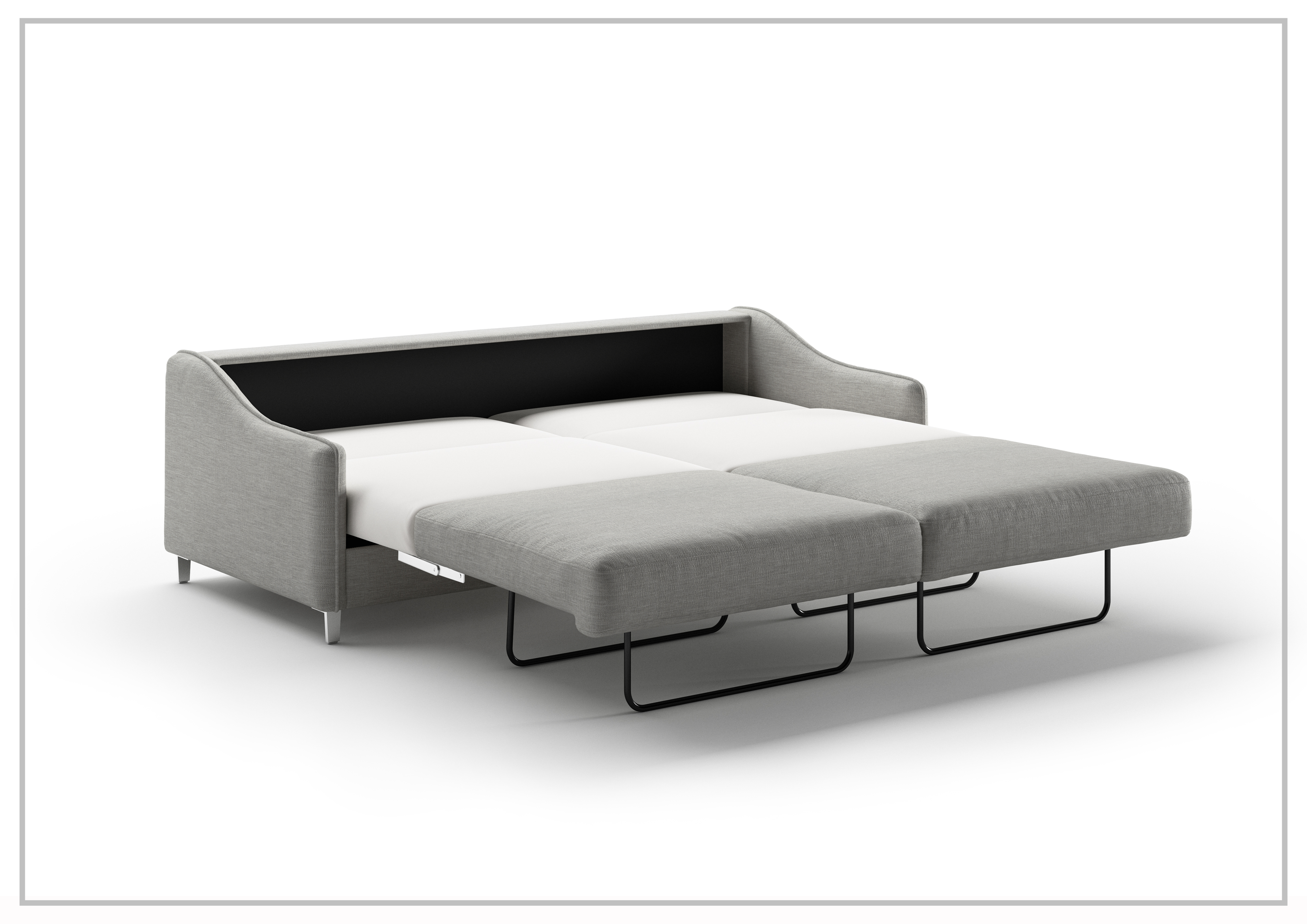 Luonto Ethos Fabric King Sleeper Sofa with Wood or Chrome Legs - Convertible Sofa Bed for Living Room, Guest Room & Small Spaces