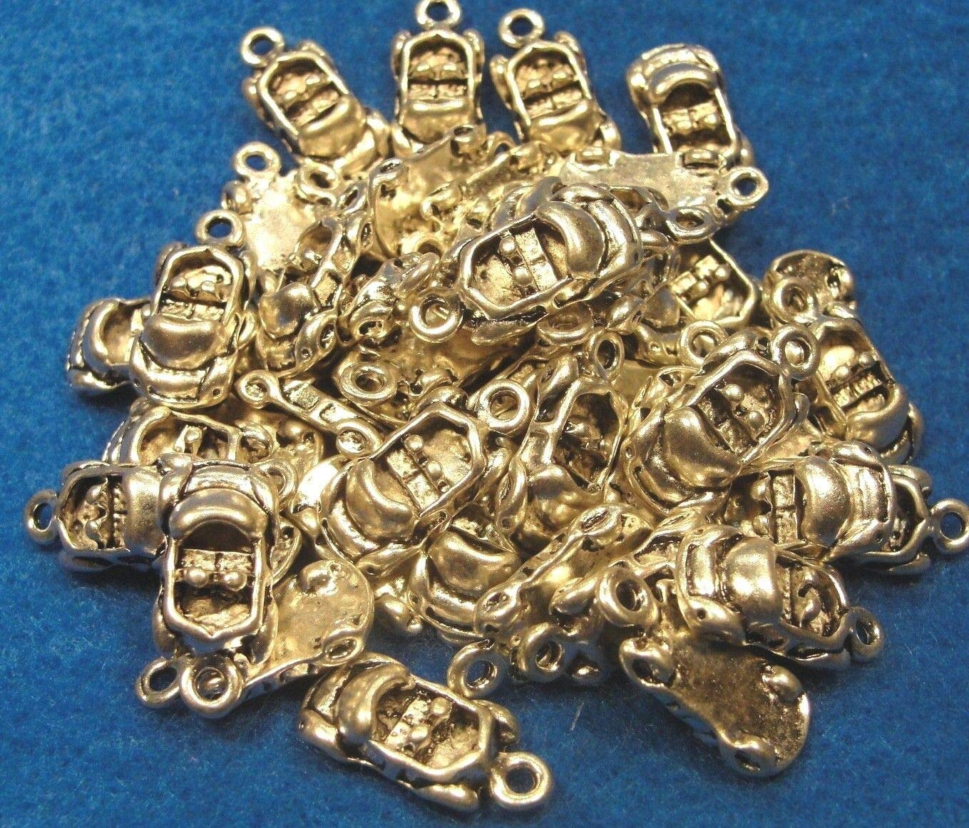 50 PCS Tibetan Silver Car Charm Pendants - Bulk Wholesale DIY Jewelry Making Supplies for Necklaces, Bracelets, Keychains & Crafts (Gifts & Accessories) - Perfect for Car Enthusiasts, Jewelry Makers & Craft Projects