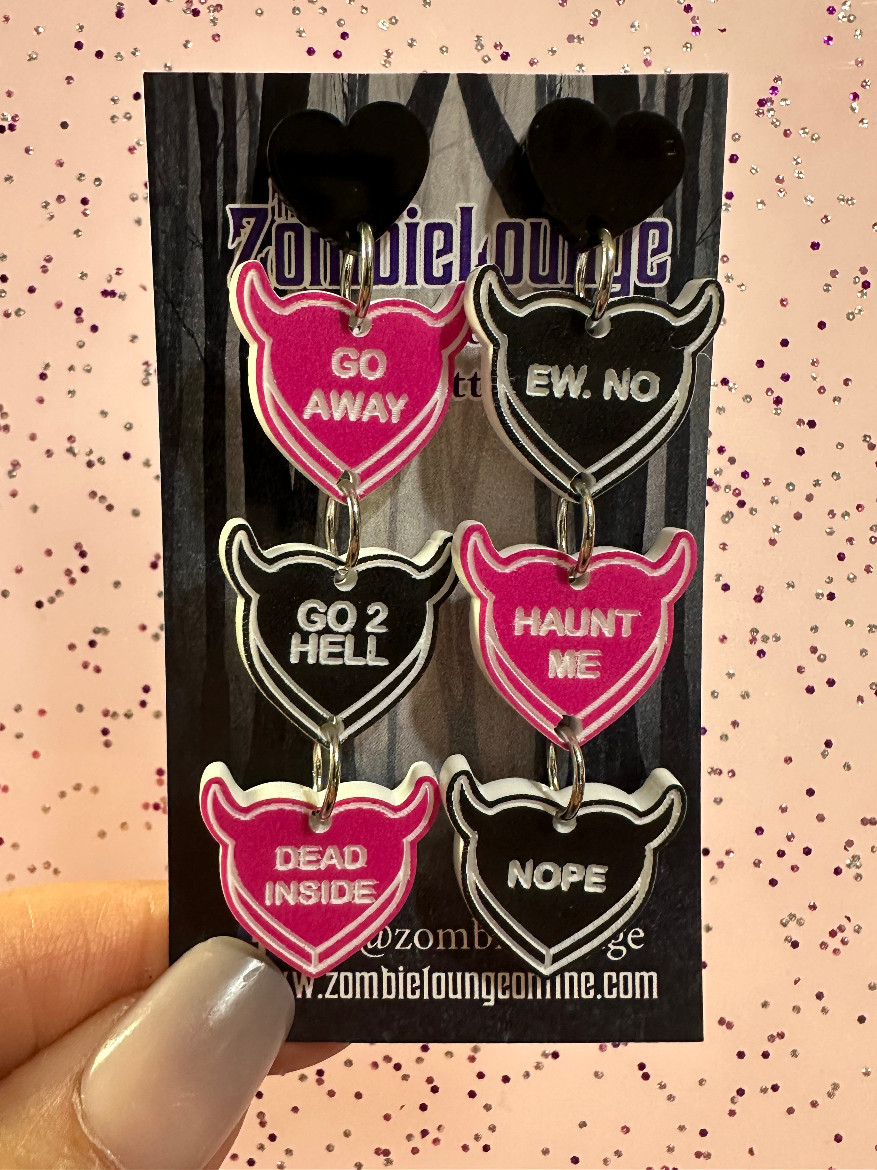 Valloween Candy Hearts Earrings - Sweet Valentine's Day Jewelry for Women | Perfect Gift for Girlfriend, Wife, or Best Friend | Cute Accessories for Parties, Dates, and Special Occasions