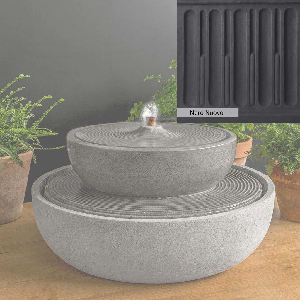 Campania International Lunas Fountain - Outdoor Garden Water Feature with LED Lights for Patio, Yard, and Landscape Decor