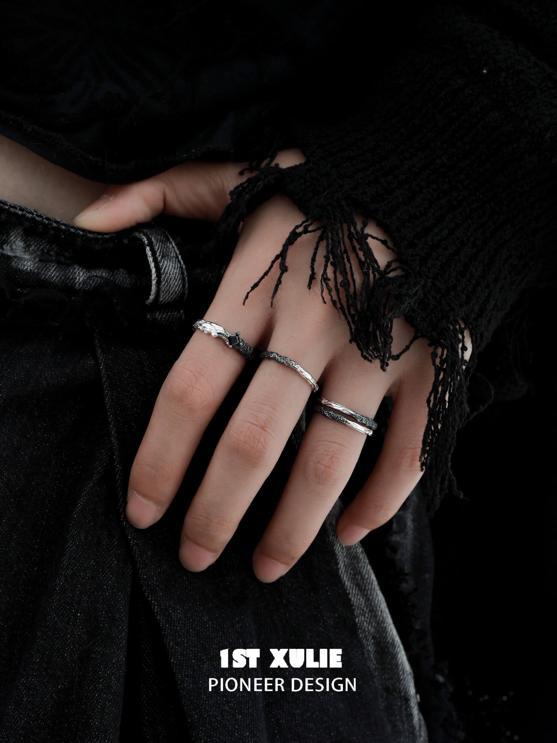 Scorch S925 Sterling Silver Gradient Rings for Women - Elegant Stackable Wedding Bands, Promise Rings & Fashion Jewelry - Perfect for Anniversary Gifts, Valentine's Day & Everyday Wear