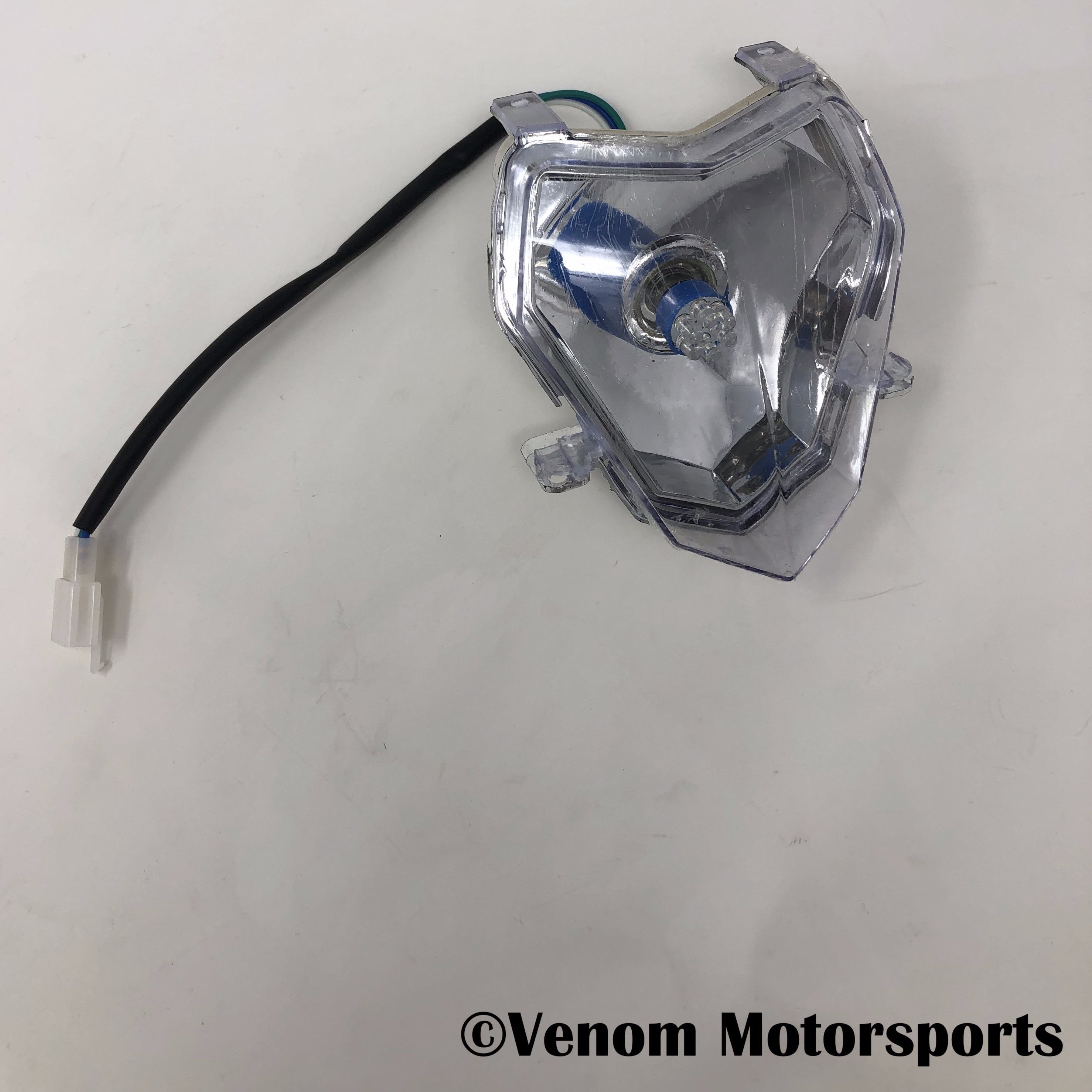 Venom 1300W ATV Replacement Front Headlight Assembly - High Performance LED Off-Road Lighting for Night Riding & Trail Adventures